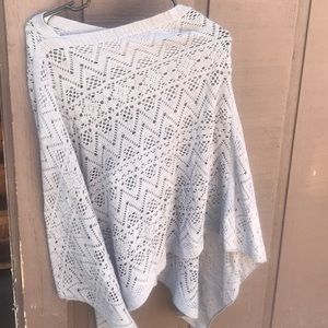 Grey knit poncho
